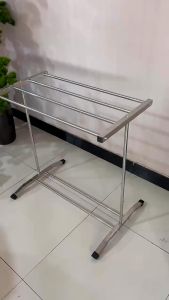 NINI Stainless Steel Towel Stand Rack Cloth Drying Rack Clothes Hanger Floor Standing Rak Penyidai Tuala Baju