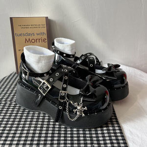 Punk Lolita Sweet Cool Spicy Y2K Subculture Dark Student Thick Bottom Womens round Head Single Shoes Fashion Mary Janes
