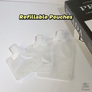 TREVOR Refillable Pouches – Lotion Dispenser Travel Portable Shampoo Liquid Cosmetic Container Bag Storage