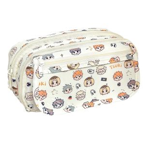 New Haikyuu!! Itabag Cartoon Kodzu Kenma Stationery Box Double Zipper Holiday Gift Anime Peripherals Large Capacity Storage