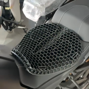 AUTOFun 3D Honeycomb TPE Gel Motorcycle Seat Cushion Breathable Anti Slip Shock Absorb Pad Ease Butt Pain For Long Comm