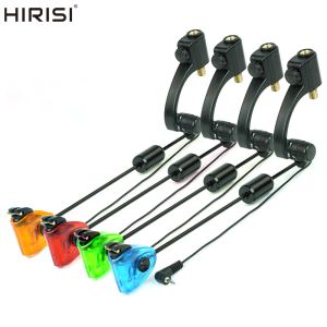 Hirisi LED Carp Fishing Swingers with Quick Change Connector Bite Alarm Indicators 4-Color LED & Adjustable Weight B2045