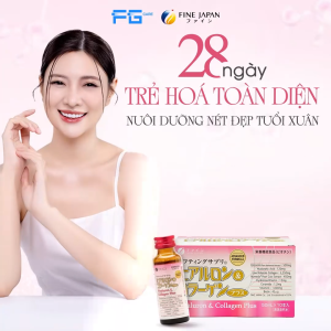 Combo 2 Collagen Nước Nhật Bản Bổ Sung Vitamin C Dưỡng Ẩm - Fine Japan Hyaluron Collagen Plus (2 Hộp x 10 Chai x 50ml)