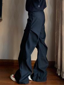 กางเกงทำงานขากว้างทรงหลวมสำหรับผู้หญิง กางเกงขายาวทรงหลวมสไตล์เกาหลี ทรงเข้ารูป ทรงสตรีท สำหรับฤดูร้อน