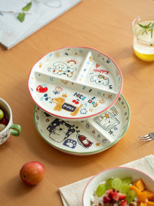 Bát Đựng Thức Ăn Bằng Gốm Ba Ngăn Dễ Thương Dùng Trong Gia Đình Cho Trẻ Em Bát Đựng Thức Ăn Giảm Béo Cho Người Lớn Bát Đựng Thức Ăn Định Lượng Cao Cấp