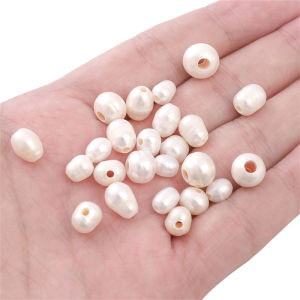 1Pc Natural Freshwater Pearl Beads High Quality White Irregular Shape Punch Loose Pearls Beads for Jewelry Making DIY Necklace Bracelet Accessories