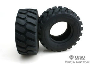 1 Pair LESU Diameter 45MM Height Wheel Rubber Tyres 110Mm for Remote Control Toys 1/15 Hydraulic Loader RC Car Accessories