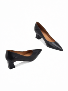 JESSICA SOPHIA | Soft Comfortable Professional Work Shoes Black Low-cut Pointed Toe Thick Heel High Heels