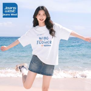 Jeanswest | Áo Thun Dễ Thương Tay Ngắn Form Rộng Cotton