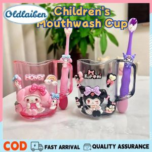 Oldlaiben Sanrio New Toothbrush Cup Set Children Rinse Cup Cute Kuromi and Melody for Toothbrushes