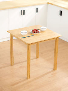 Thickened Phoebe Bamboo Square Dining Table Simple Economic Type Small Household Suitable for 4 People Modern Minimalist Style