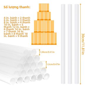 20 Cái Giá Đỡ Bánh Nhiều Tầng Giá Để Bánh Bằng Rơm Thanh Hỗ Trợ Bánh Bằng Nhựa Thân Thiện Với Môi Trường Dùng Cho Làm Và Xếp Bánh Cưới