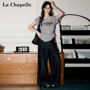 La Chapelle | American Letter Print V-neck Slim Fit T-shirt