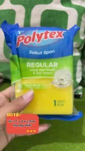 Sabut Spon Polytex Regular 1 Pcs Ecer Spon Pembersih Tahan Lama Pembersih Multifungsi
