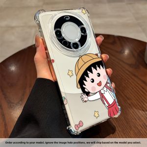 Guanglu | Cherry Maruko Cartoon Transparent Cute Shockproof Phone Case Full Protection