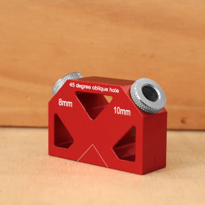45° Angle Oblique Hole Drilling Positioner Locator Aluminum Drill Guide Dowel Jig Multifunctional Woodworking Hole Screw Jig