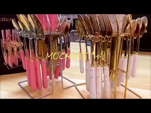 🔰 <LazMall> > 24pcs Spoon Fork Set Stainless Steel Tableware Cutlery Spoon Fork and Knife Set