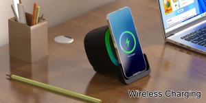 Loa Bluetooth sạc không dây 3Life 15W tích hợp đèn LED RGB giá đỡ điện thoại có thể điều chỉnh góc độ để xem video và gọi video đèn ngủ để bàn