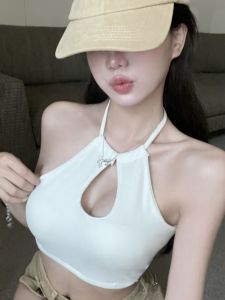 YANMANFENGQING | Sweet and Spicy Hollow Crossed Strappy Crop Top