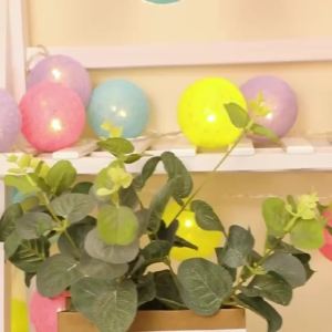 20LED Cotton Balls String Lights Garland Fairy Street Lights Christmas Decorations for Home Outdoor Wedding Garden Patio Lights