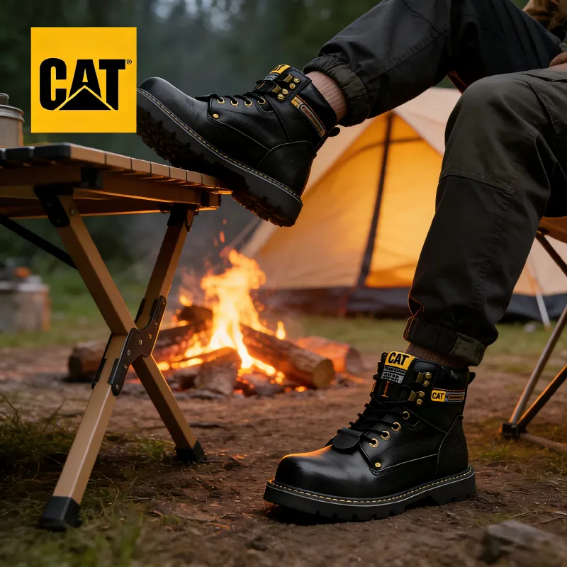 Caterpillar men's leather safety boots CAT steel toe outdoor anti