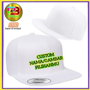 Topi Snapback CUSTOM  Bisa Request Nama/Foto Pilihanmu Topi Casual Rope Hat Bahan Denim Topi Distro Pria Wanita Topi Premium Bisa Custom
