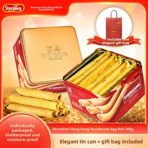 Handmade Deep Hong Egg Roll Biscuits 308g Traditional Pastries Year Goods Snacks Breakfast Crisp Tea Points Whole Box