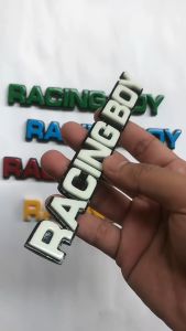 EMBLEM RACING BOY EKSTERIOR MOTOR DENGAN VARIASI TIMBUL 3 DIMENSI BAHAN FIBERGLASS