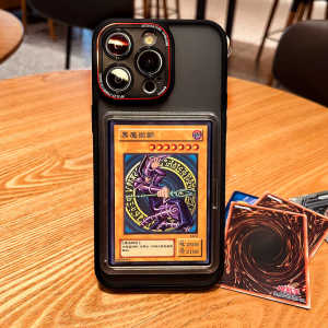 Silicone Star Card Phone Case Pokemon Yu-Gi-Oh Game King Protection Anti-Fall Compatible with 17ProMax 16pro 15pro Small Horse Card
