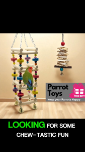 Bird Toy | Natural & Safe Parrot Toys - Interactive Chew Toy for Lovebirds Parrots Cockatiels & Budgies Prevent Boredom & Promote Healthy Beaks