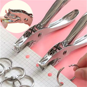 Metal 3/6mm Circular Hole Single-Hole Handheld Punching Machine Capable of Punching Through 8 Sheets of A4 Paper - A Punch Tool