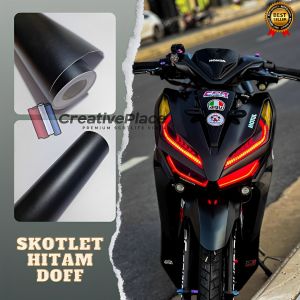 sticker skotlet motor hitam doff premium / scotlite hitam dop / skotlet hitam pekat doff / hitam dop