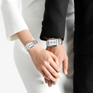 NAVIFORCE Original Fashion Couple Watch Square Dial Quartz Movement Calendar Stainless Steel Strap 30m Waterproof Casual Mens Womens Watch NF9251GL