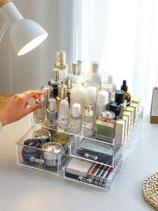 Hộp Đựng Mỹ Phẩm Acrylic Dung Tích Lớn Trong Suốt Để Bàn Trang Điểm Hộp Đựng Son Môi Có Ngăn Kéo Để Đồ Dùng Làm Đẹp