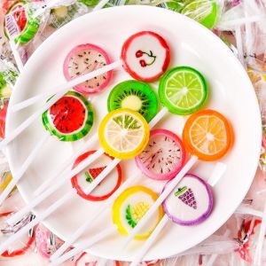 Net red creative pure handmade fruit lollipop mixed fruit flavor candy leisure snack bulk sugar