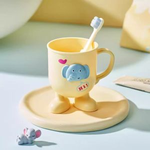 Antibacterial Cute Princess Baby Tooth Cup High Foot Household Mouthwash Cup for Girls Creative Home Use Washing Cup