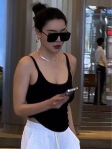 Chantilly U-Back Sling Bra Top Womens Summer Outdoor Wear Beautiful Back Texture Integrated Underwear Tank Top Yoga Wear