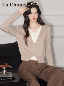 La Chapelle | Áo Cardigan Knit Phối Màu 2 Mảnh Kiểu Pháp cho Phụ Nữ Thu/Đông