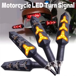 Motorcycle Turn Signal LED Lights Sequential Flowing Water Motorcycle Flash Indicator Lamp 10mm Dual-color LED Turn Signal Light