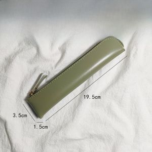 Mini Pencil Case Pure Color Leather Convenient High School Student PVC Pen Holder Simple Creative Easy to Use Pencil Bag