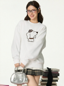 Gbiaior | Áo Sweater Cổ Tròn In Hình Thú Cưng