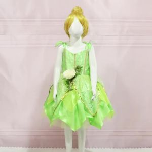 MUABABY | Nàng Tiên Xanh Công Chúa Bell Trang Phục Dành Cho Trẻ Em Halloween Cosplay Bầu Có Cánh Trẻ Em Gái Trang Phục Giữa Bắp Chân Đầm Không Tay