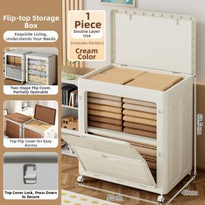 XINGYOU | Large Capacity Oversized Folding Lidded Wheeled Storage Box