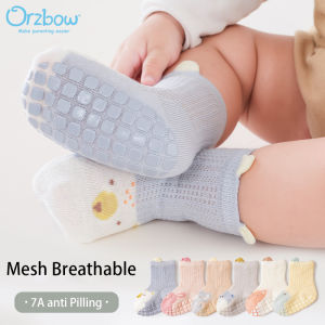 Orzbow Summer Thin Baby Floor Socks - Non-Slip Toddler Walking Socks Seamless Loose Cuff Mesh Socks for Infants