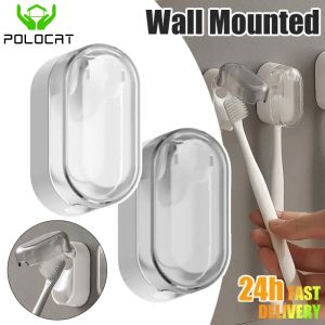 Polocat Toothbrush Holder Dust-free Innovative Essential For Home Dustproof Toothbrush Holder Stylish Design Feature Wall-mounted