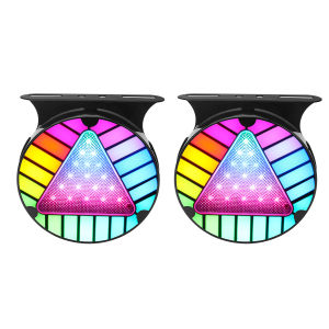KEVANLY | 1/2pcs Truck Strobe Warning Light RGB Round/Triangle LED Tail Brake Lamp Rear Safety Flashing Signal Lamps Brake Flashing Light