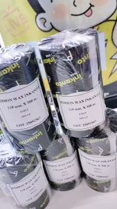 110mm x 300M Inkanto RIBBON WAX for พิมพ์สติ๊กเกอร์บาร์โค้ด