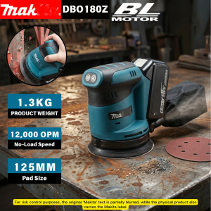 Makita | Makita DBO180Z 18V Brushless Cordless Rechargeable Disc Random Orbital Sander Woodworking Sanding Putty Polishing Bare Tool