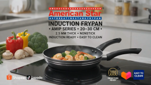 American Star AMIP Induction Frypan 20 22 24 26 28 30CM 2.5MM Thick Nonstick Frying Pan for Induction Stove Kitchen Cookware
