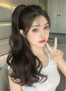 ร้านไทย ส่งของไว แฮร์พีชหางม้าแบบหนีบ สะดวก ผมตรง แฮร์พีชลอนมาม่า ทูโทน วิกผมหางม้า วิกลอนมาม่า สีสวย ผมนิ่มธรรมชาติ